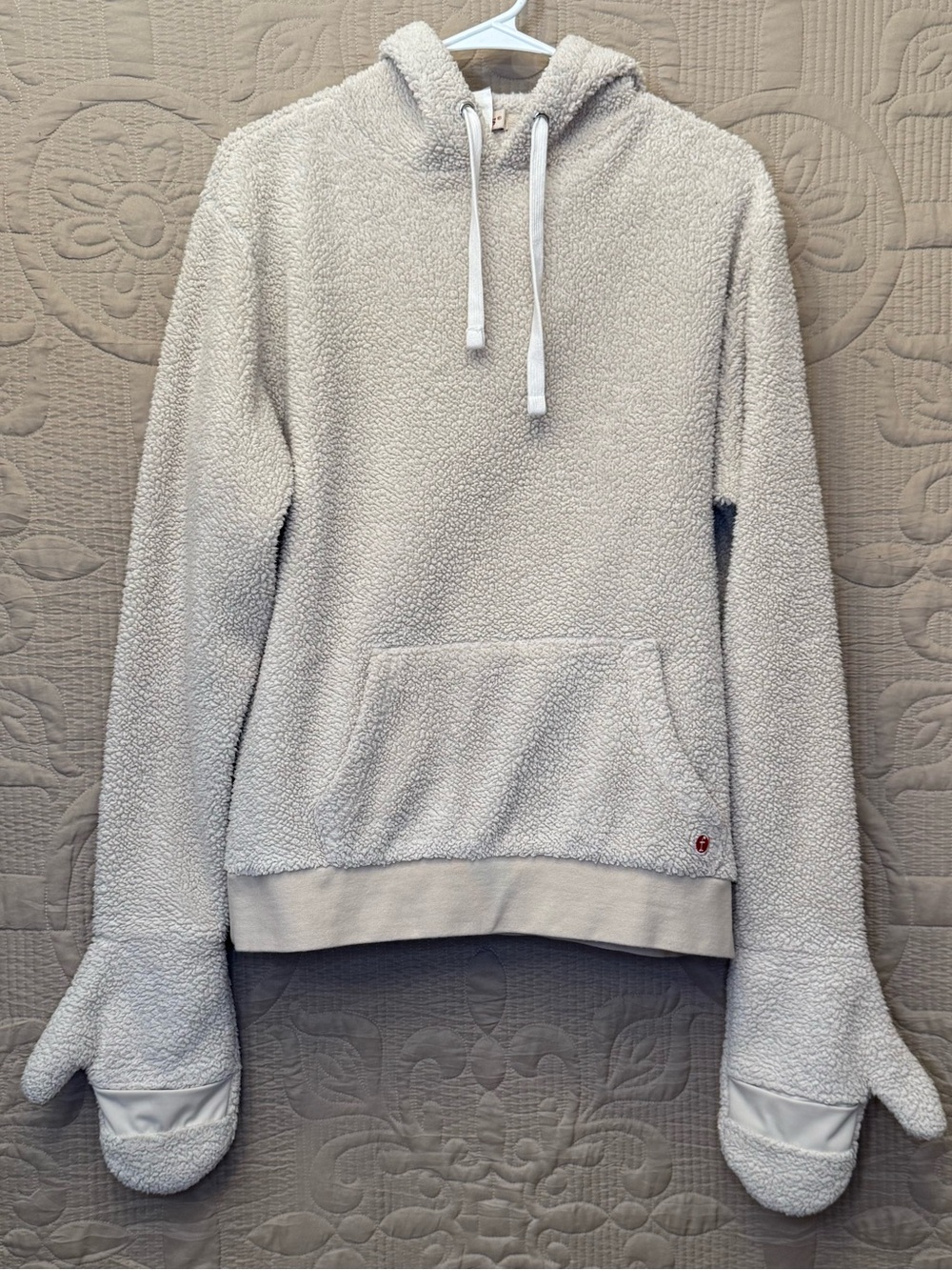Cozy Sherpa Hooded Pullover Sweatshirt - Cream